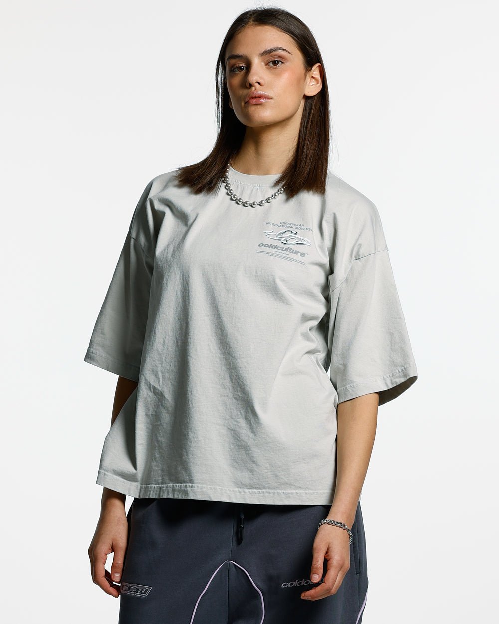 SPARKLY TEE LIGHT GREY