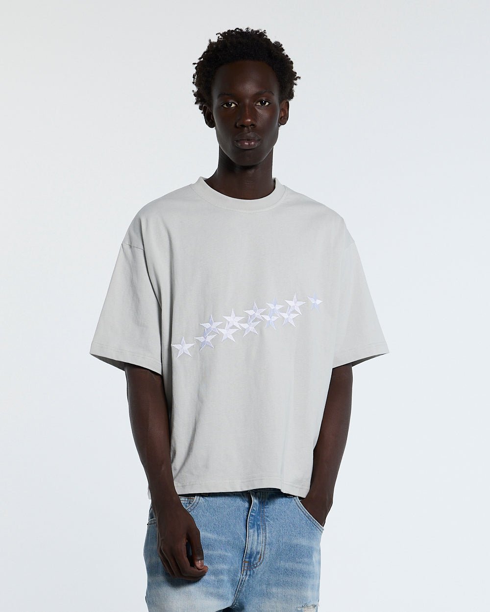 STARS TEE PALE GREY