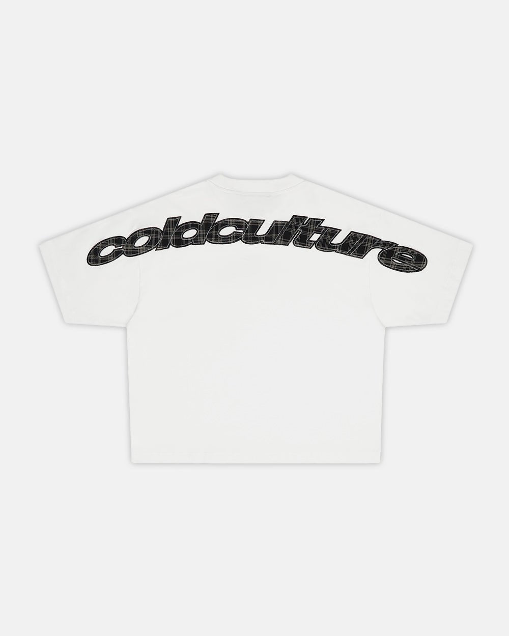 TARTAN CURVED TEE WHITE