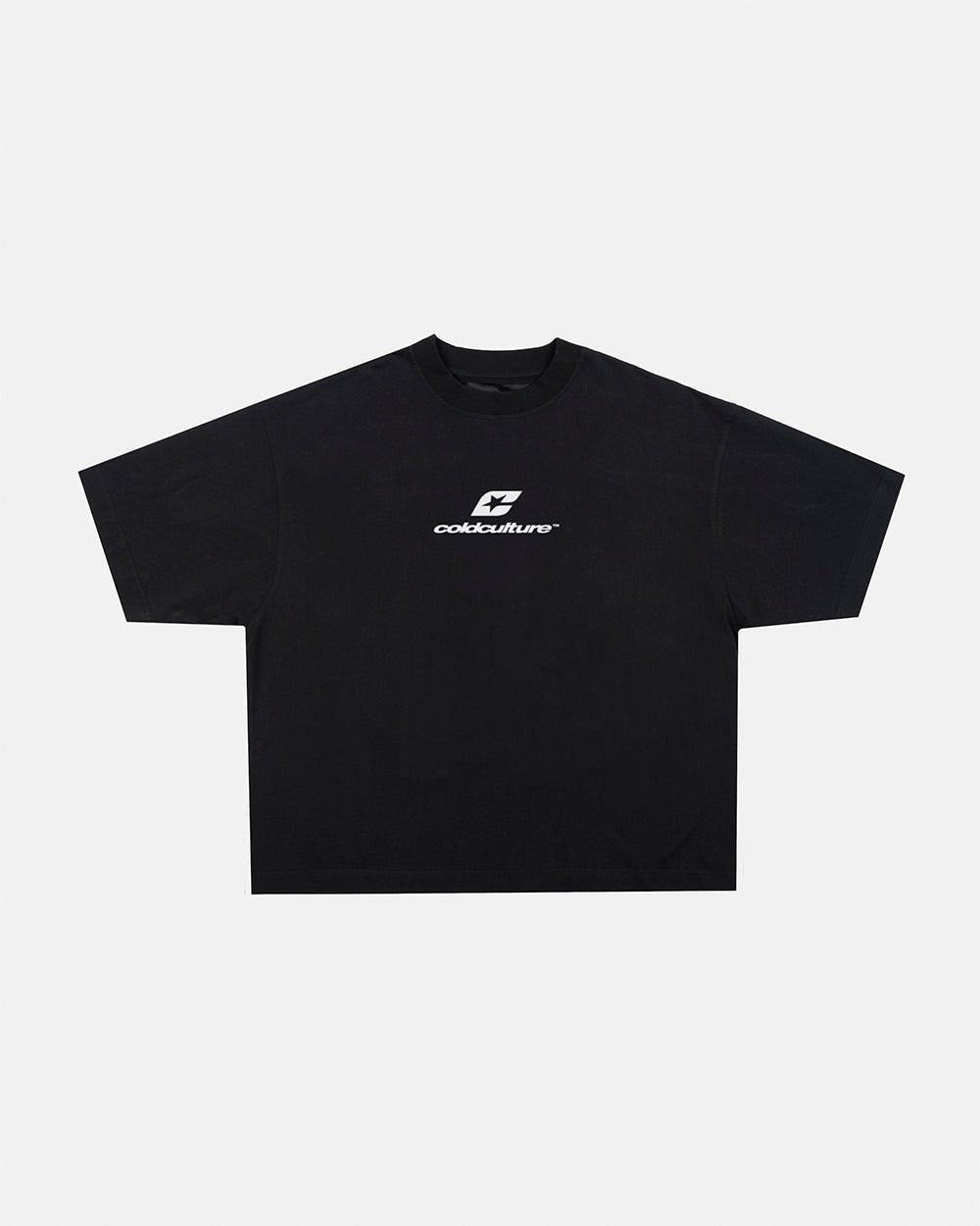 TARTAN DISTRESS CURVED TEE BLACK