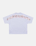 TARTAN DISTRESS CURVED TEE GREY